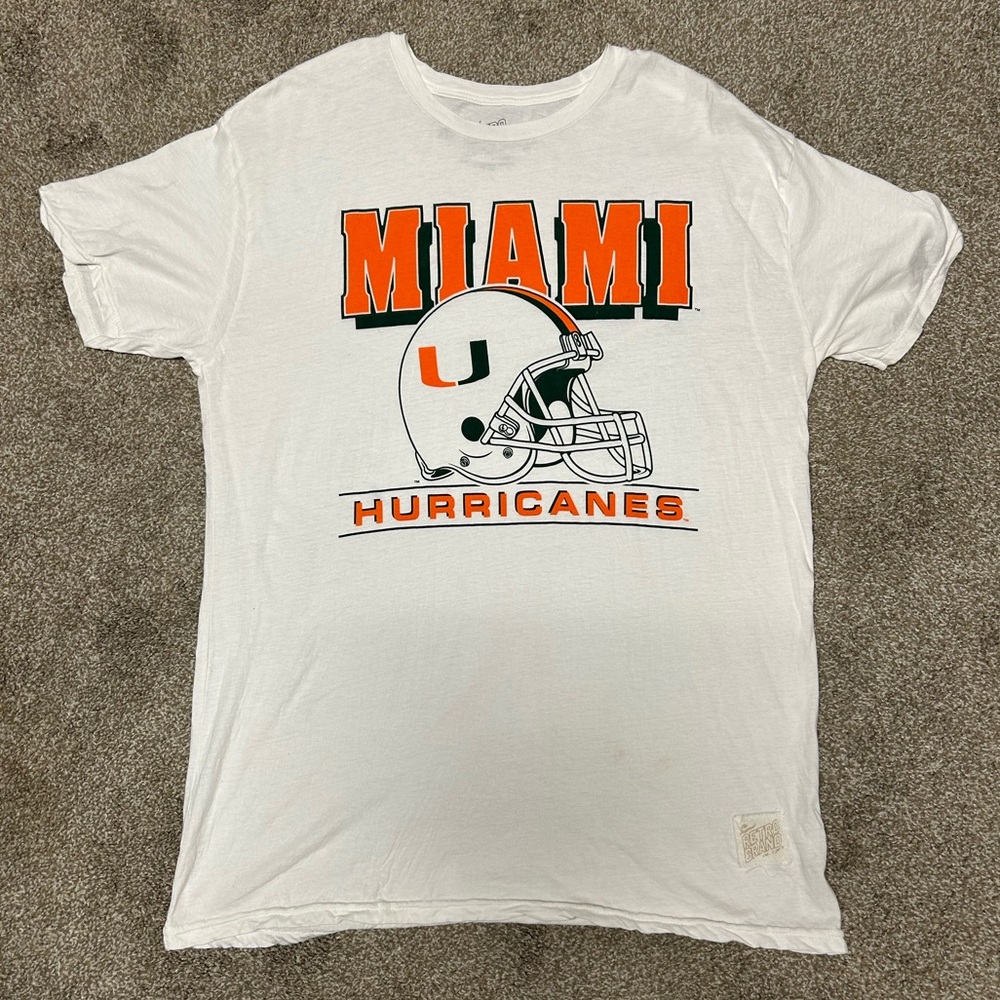 Miami Hurricanes Retro Brand NCAA Football Shirt